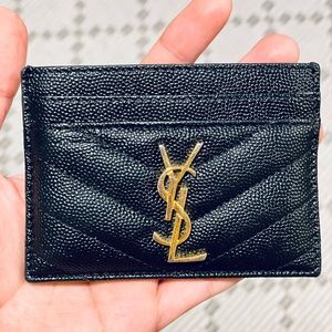 *SOLD* YSL black cardholder in caviar leather
